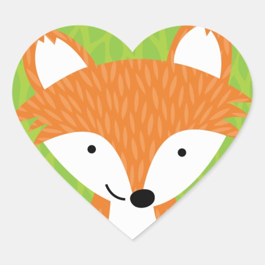 Sly Little Fox- Woodland Friends Hart Sticker (Voorkant)