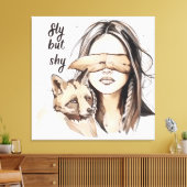 Sly maar verlegen canvas afdruk (Insitu (Woonkamer))