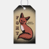 Sly Red Foxy Fox Birthday Cadeaulabel (Voorkant)