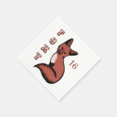 Sly Red Foxy Fox Birthday Servet (Hoek)