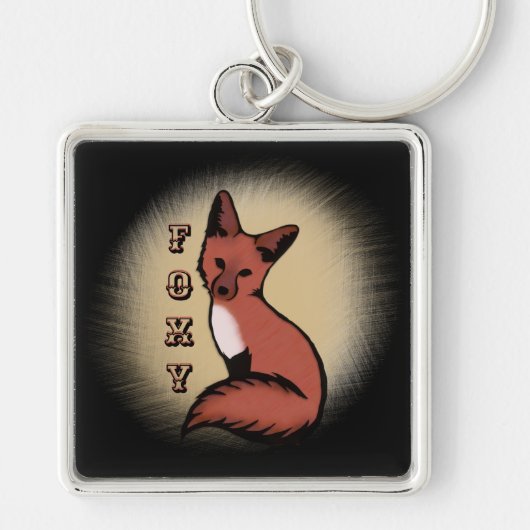 Sly Red Foxy Fox Sleutelhanger (Voorkant)