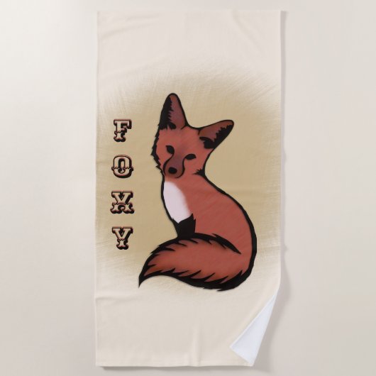 Sly Red Foxy Fox Strandlaken (Voorkant)