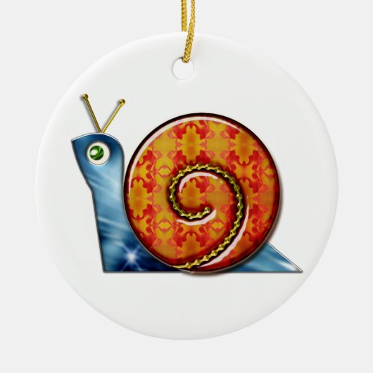 Sly Snail Keramisch Ornament (Voorkant)