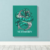 SLYTHERIN™ gekruisrasterd embleem Canvas Afdruk (Insitu (Houten vloer))