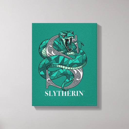 SLYTHERIN™ gekruisrasterd embleem Canvas Afdruk (Voorkant)