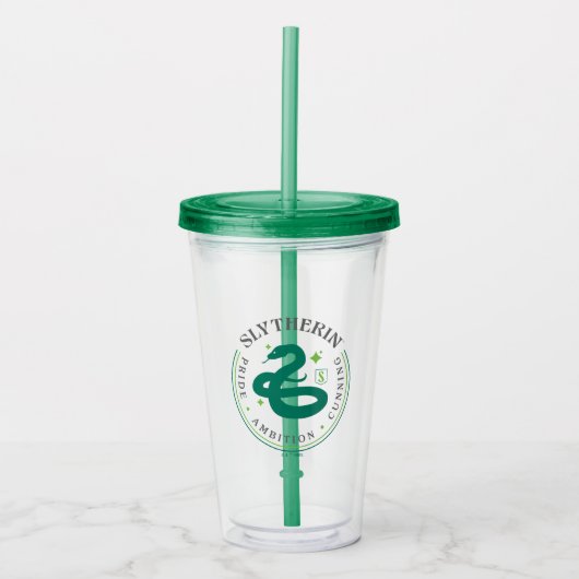 SLYTHERIN™ Green Snake House Pride Badge Acryl Drinkbeker (Voorkant)