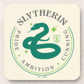 SLYTHERIN™ Green Snake House Pride Badge Bier Onderzetter (Voorkant)