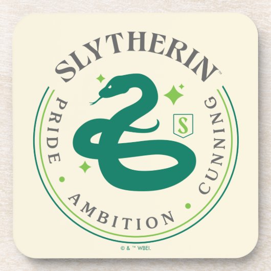 SLYTHERIN™ Green Snake House Pride Badge Bier Onderzetter (Voorkant)