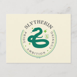 SLYTHERIN™ Green Snake House Pride Badge Briefkaart