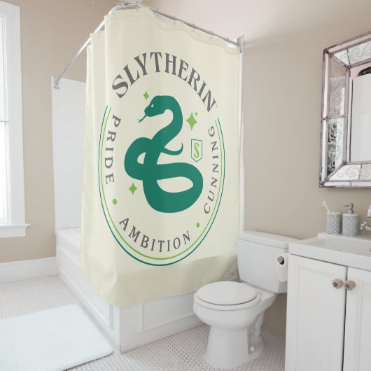 SLYTHERIN™ Green Snake House Pride Badge Douchegordijn (In situ)