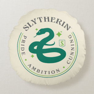 SLYTHERIN™ Green Snake House Pride Badge Rond Kussen