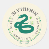 SLYTHERIN™ Green Snake House Pride Badge Ronde Sticker (Voorkant)