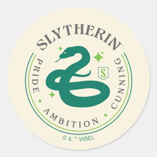 SLYTHERIN™ Green Snake House Pride Badge Ronde Sticker (Voorkant)