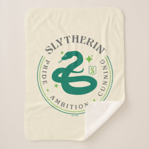 SLYTHERIN™ Green Snake House Pride Badge Sherpa Deken