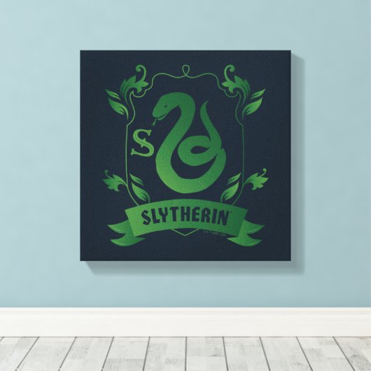 SLYTHERIN™ House Crest Canvas Afdruk (Insitu (Houten vloer))