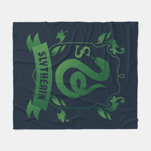  SLYTHERIN™ House Crest Fleece Deken (Voorkant (Horizontaal))