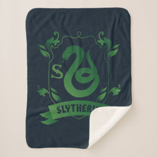SLYTHERIN™ House Crest Sherpa Deken