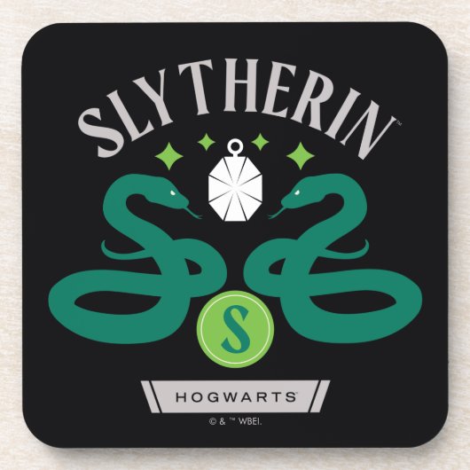 SLYTHERIN™ House Double Snake Locket Graphic Bier Onderzetter (Voorkant)