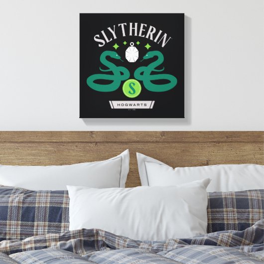 SLYTHERIN™ House Double Snake Locket Graphic Canvas Afdruk (Insitu (Slaapkamer))