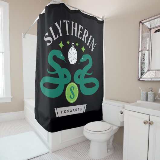 SLYTHERIN™ House Double Snake Locket Graphic Douchegordijn (In situ)