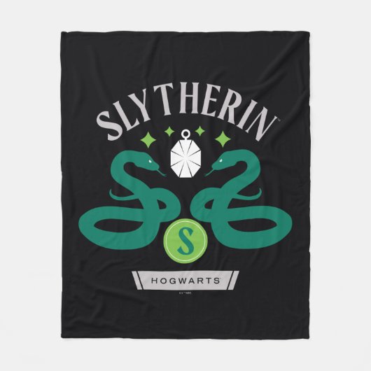 SLYTHERIN™ House Double Snake Locket Graphic Fleece Deken (Voorkant)