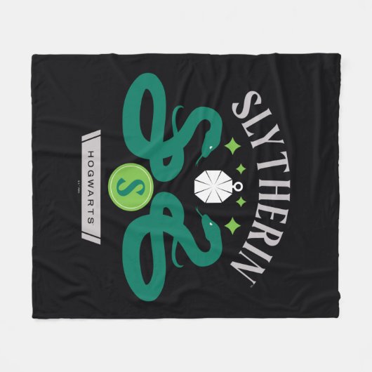 SLYTHERIN™ House Double Snake Locket Graphic Fleece Deken (Voorkant (Horizontaal))