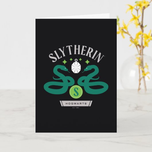 SLYTHERIN™ House Double Snake Locket Graphic Kaart (Gele Bloem)