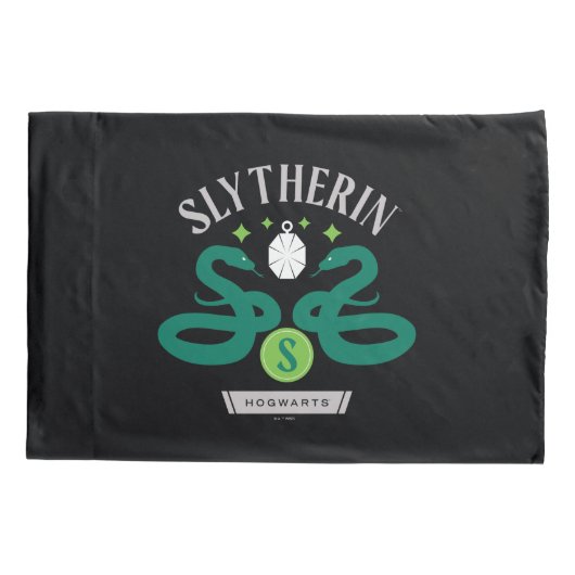 SLYTHERIN™ House Double Snake Locket Graphic Kussensloop (Achterkant)