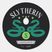 SLYTHERIN™ House Double Snake Locket Graphic Ronde Sticker (Voorkant)