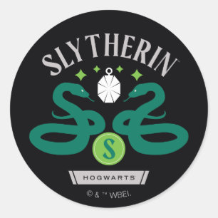 SLYTHERIN™ House Double Snake Locket Graphic Ronde Sticker