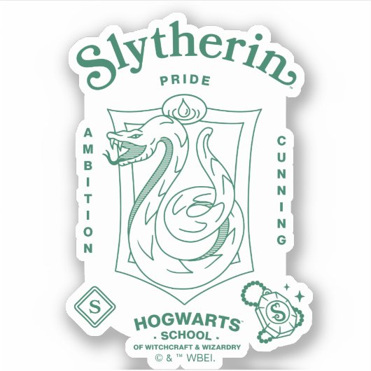 SLYTHERIN™ Pride Ambition Cunning Crest Sticker (Voorkant)