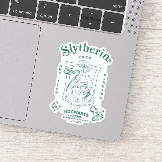 SLYTHERIN™ Trots Ambitie Sluwheid Wapen Sticker (Detail)