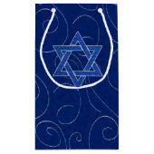 SM - Chanoeka Blauwe en Zilveren Wervelingen Klein Cadeauzakje (Achterkant)