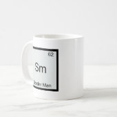 Sm - Dunne Man Grappig Chemie Elementsymbool Koffiemok (Voorkant links)