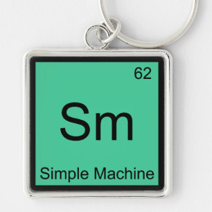 Sm - Eenvoudige Machine Chemie Element Symbool T-s Sleutelhanger