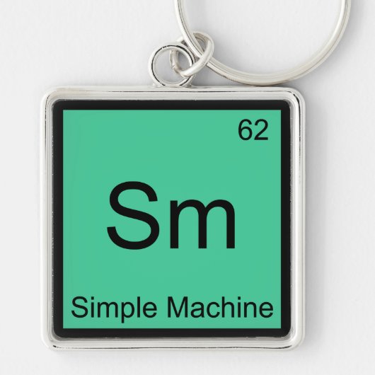 Sm - Eenvoudige Machine Chemie Element Symbool T-s Sleutelhanger (Voorkant)