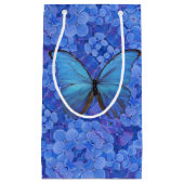 SM Gift Bag Blauw Morpho op Hydrangea Klein Cadeauzakje (Voorkant)