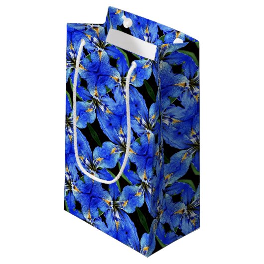 SM Gift Bag Blauwe Iris Klein Cadeauzakje (Voorkant Gekanteld)
