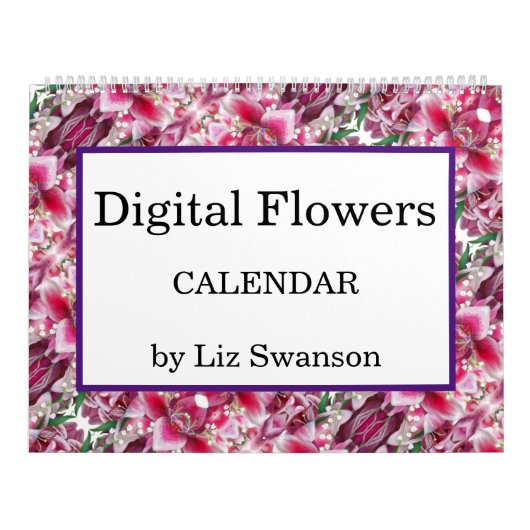Sm, Med, LG Calendar - Digital Flowers Kalender (Hoes)
