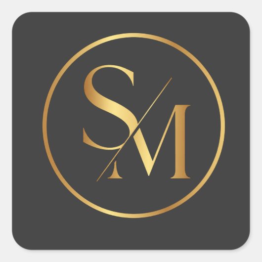 SM Minimaal Modern Ontwerp Vierkante Sticker (Voorkant)