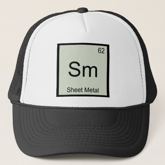 Sm - Plaatmetaal Grappige Scheikunde Element Symbo Trucker Pet (Voorkant)