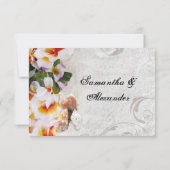 Sm Plumeria Orchideeën Lei op Strand Bruiloft RSVP (Achterkant)