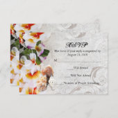 Sm Plumeria Orchideeën Lei op Strand Bruiloft RSVP (Voorkant / Achterkant)