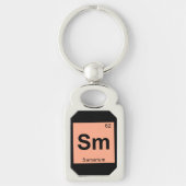 Sm - Samarium Scheikunde Periodiek Systeem Symbool Sleutelhanger (Voorkant)