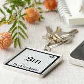Sm - Slender Man Grappig Chemie Element Symbool Sleutelhanger (Zijkant)