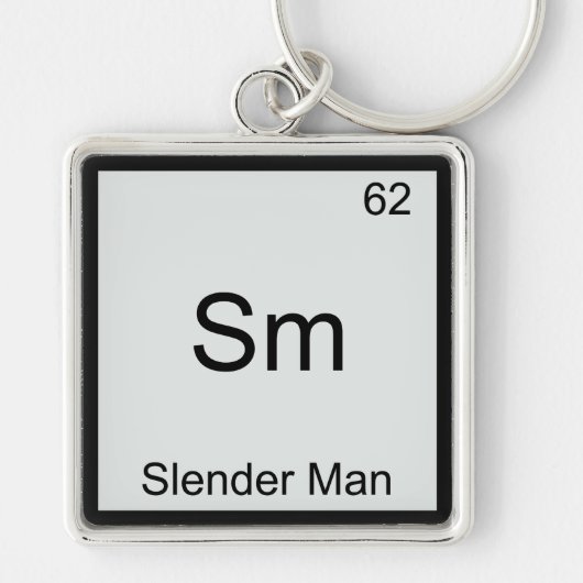 Sm - Slender Man Grappig Chemie Element Symbool Sleutelhanger (Voorkant)