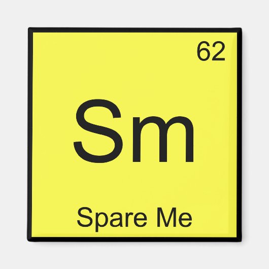 Sm - Spaar Mij Chemie Element Symbool Bowling T-sh Magneet (Voorkant)