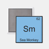 Sm - Zee-aap grappige scheikunde element symbool T Magneet (Voorkant / Achterkant)