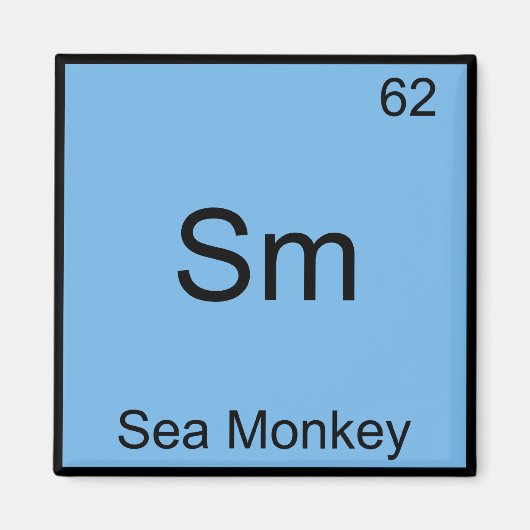 Sm - Zee-aap grappige scheikunde element symbool T Magneet (Voorkant)
