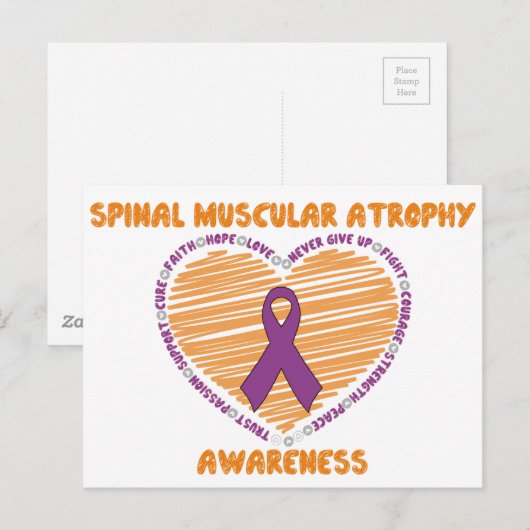 SMA Heart & Ribbon Briefkaart (Voorkant / Achterkant)